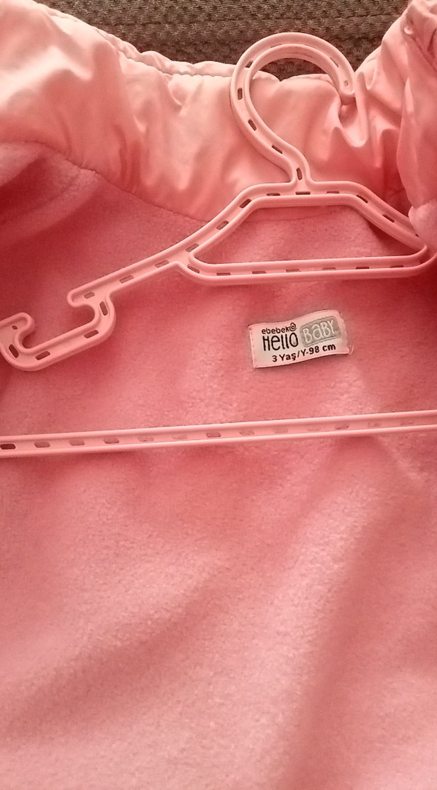 Kız Çocuk Pembe Kapüşonlu Fermuarlı Mont - Görsel 2