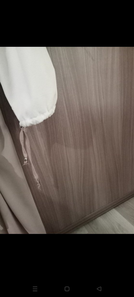 Bej Uzun Kollu Salaş Uzun Elbise - Görsel 5