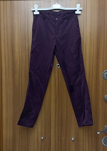 Bordo Midi Kadın Kumaş Pantolon - Görsel 3