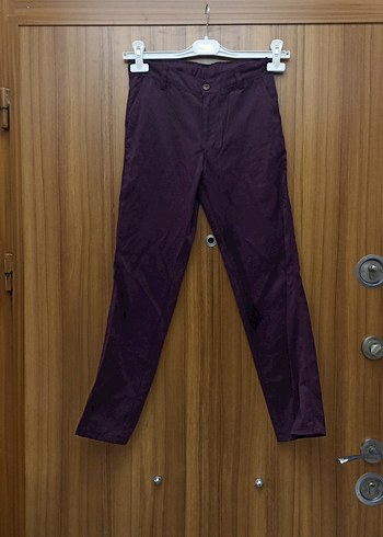 Bordo Midi Kadın Kumaş Pantolon - Görsel 2