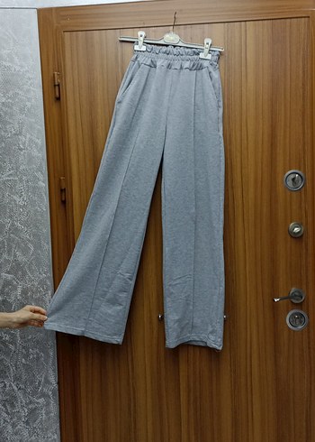 Gri Kadın Piliseli Rahat Kesim Eşofman - Görsel 2