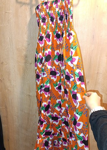 Çok Renkli Bohem Uzun Elbise - Görsel 2