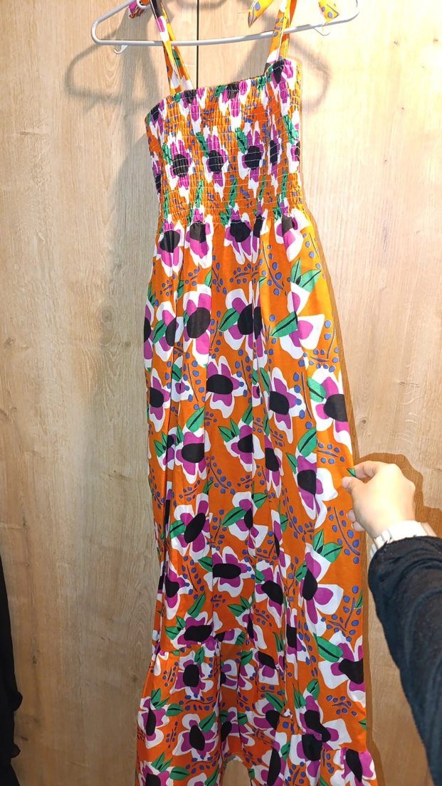 Çok Renkli Bohem Uzun Elbise - Görsel 2