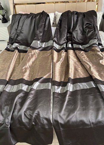 Koyu Kahverengi Çağdaş Düz Fon Perde - Görsel 3