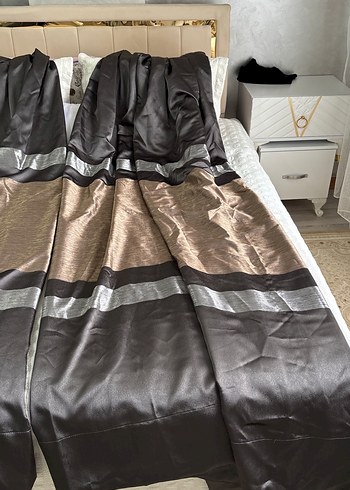 Koyu Kahverengi Çağdaş Düz Fon Perde - Görsel 2