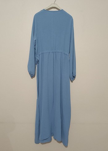 Uzun Mavi Bohem Salaş Elbise - Görsel 3