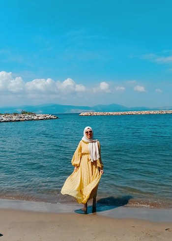 Sarı Bohem Uzun Elbise - Görsel 2