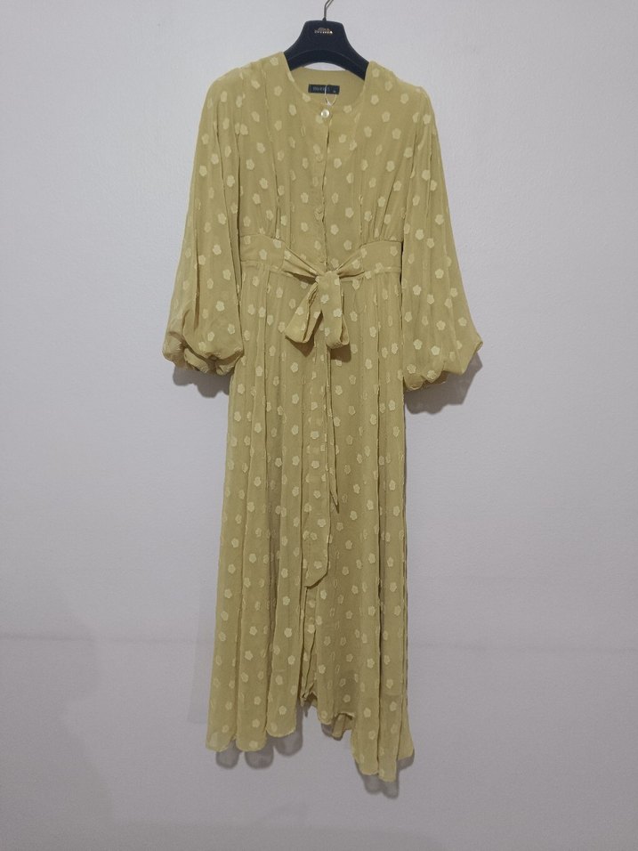 Sarı Bohem Uzun Elbise - Görsel 4