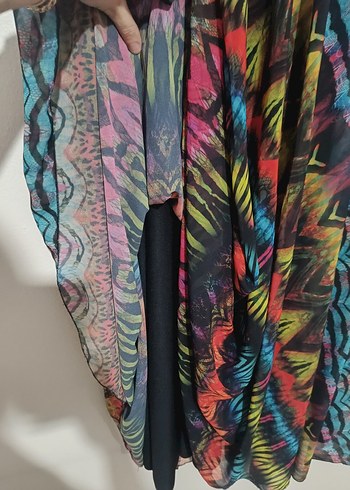 Uzun Çok Renkli Bohem Desenli Etek - Görsel 4