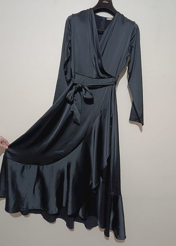 Uzun Siyah Tesettür Kadın Elbise - Görsel 3