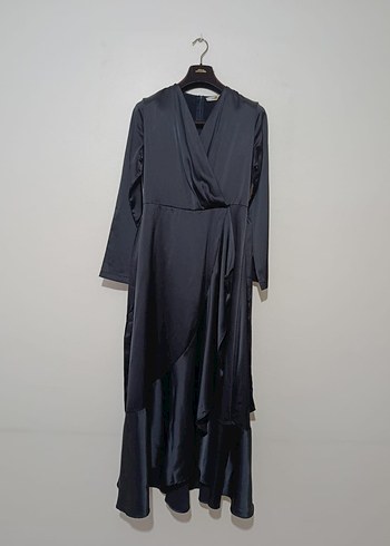 Uzun Siyah Tesettür Kadın Elbise - Görsel 2