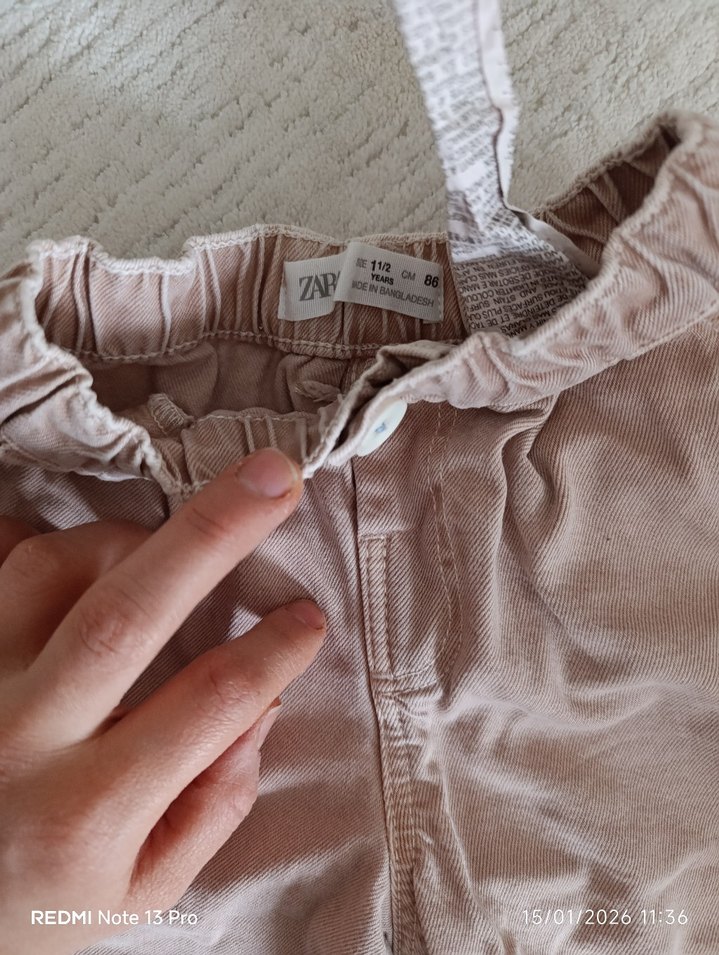 Bej Erkek Çocuk Keten Bol Kesim Pantolon - Görsel 2