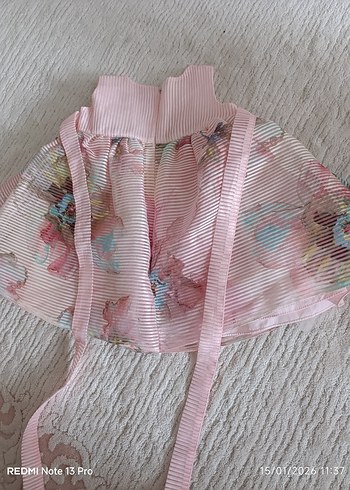 Pembe Nakışlı Kız Çocuk Elbisesi - Görsel 3