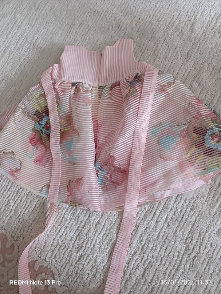 Pembe Nakışlı Kız Çocuk Elbisesi - Görsel 3