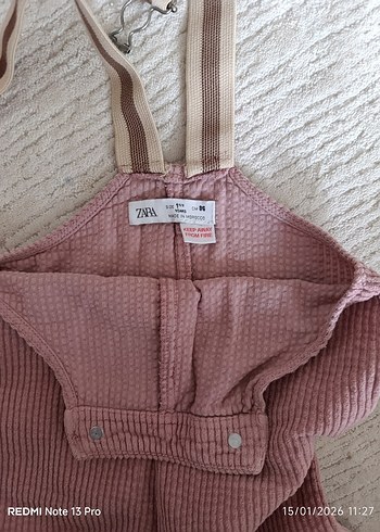 Kız Çocuk Pembe Keten Askılı Bol Paça Tulum - Görsel 2