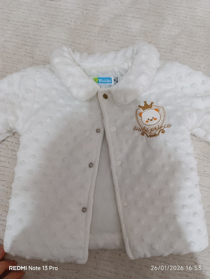 Kız Çocuk Beyaz Düğmeli Ceket - Görsel 2