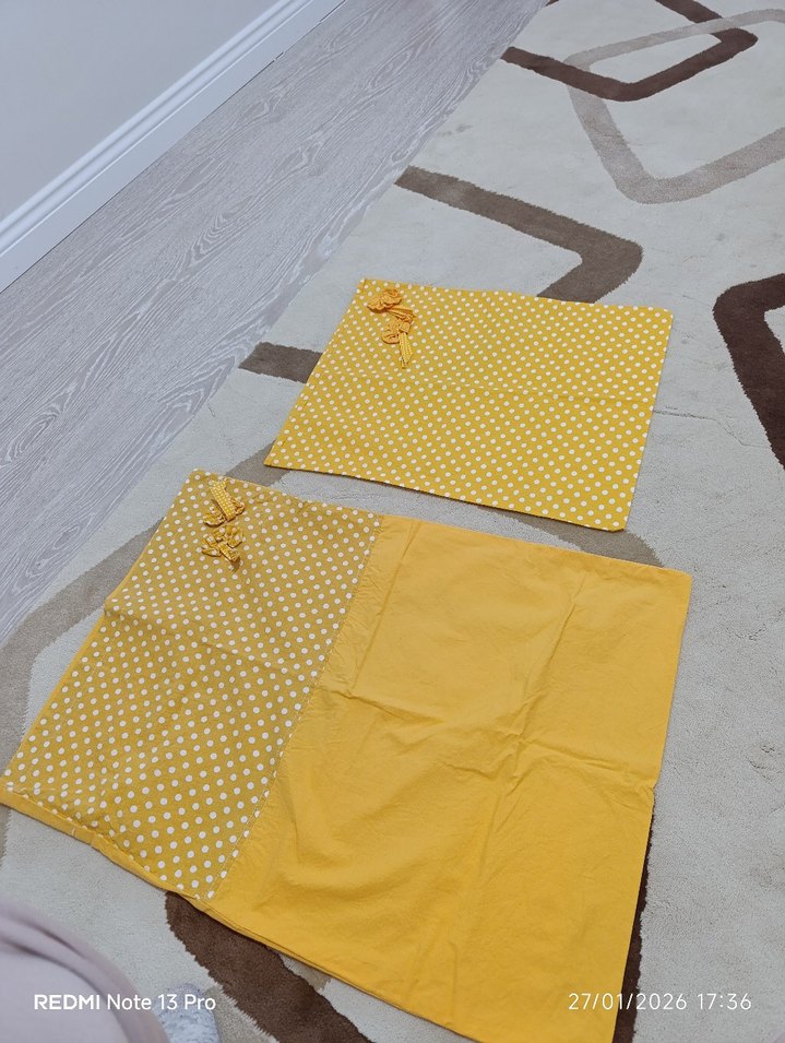 Sarı Puantiyeli Nevresim ve Çarşaf Takımı - Görsel 2