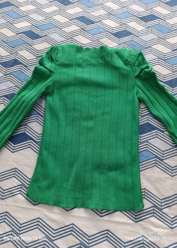 Kadın Yeşil Balıkçı Yaka Triko Kazak - Görsel 3