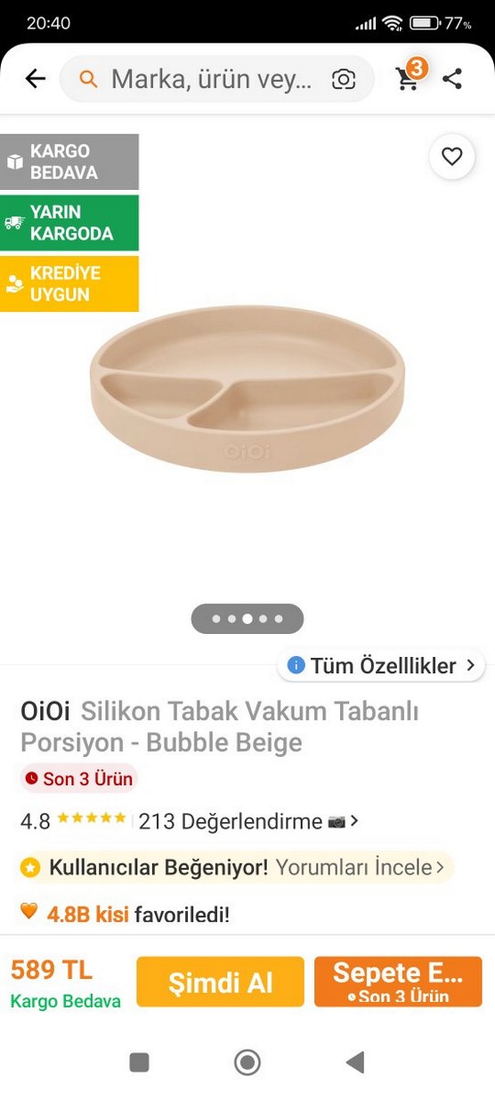 Turkuaz Bölmeli Çocuk Tabak Seti - Görsel 4