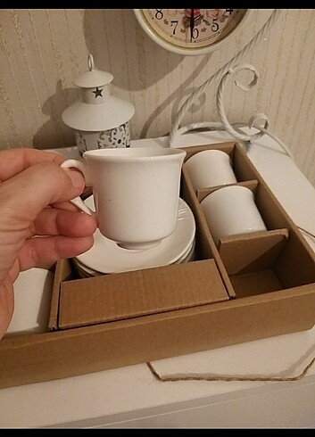  Beden beyaz Renk Türk kahve fincan takımı