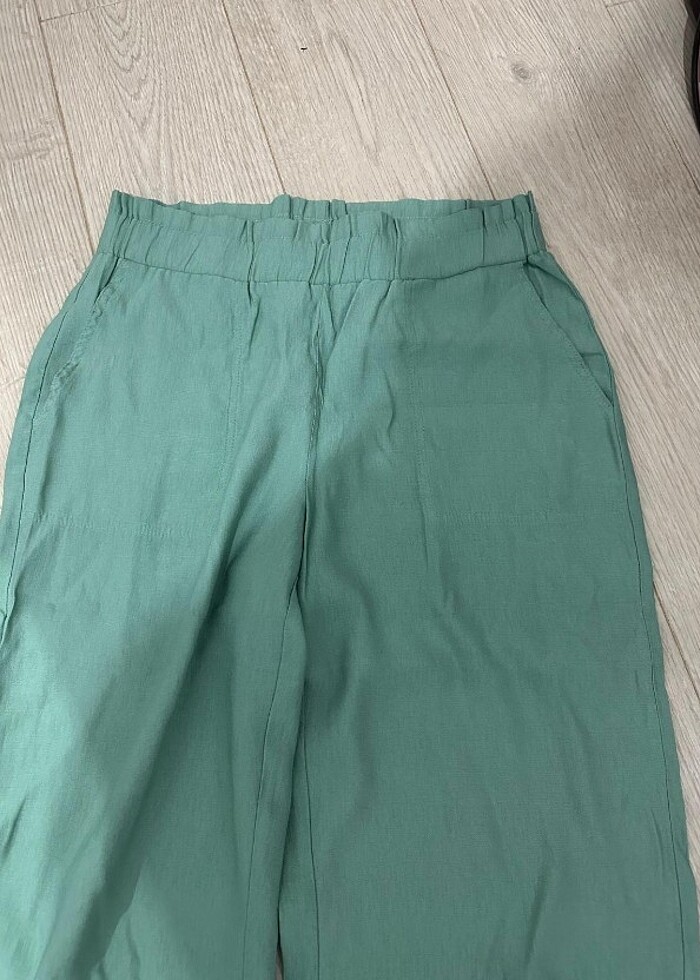 Yeşil kapri pantolon - Görsel 3