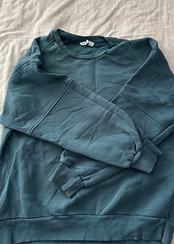 Lacivert Kadın Keten Sweatshirt - Görsel 2