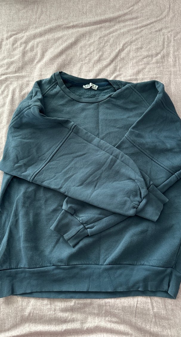 Lacivert Kadın Keten Sweatshirt - Görsel 2