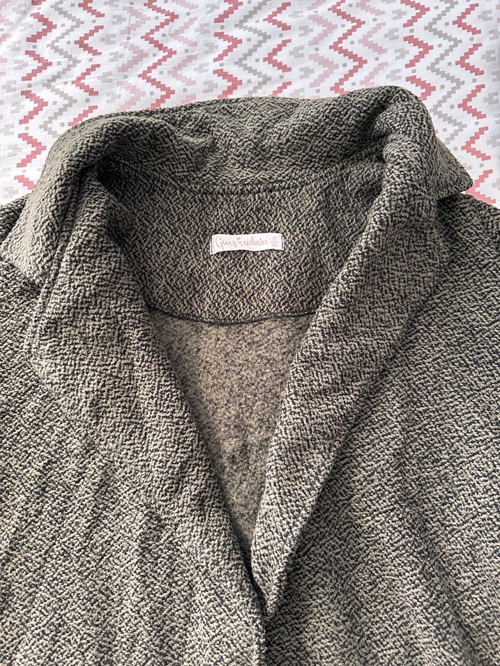 Uzun yeşil ceket hırka - Görsel 2