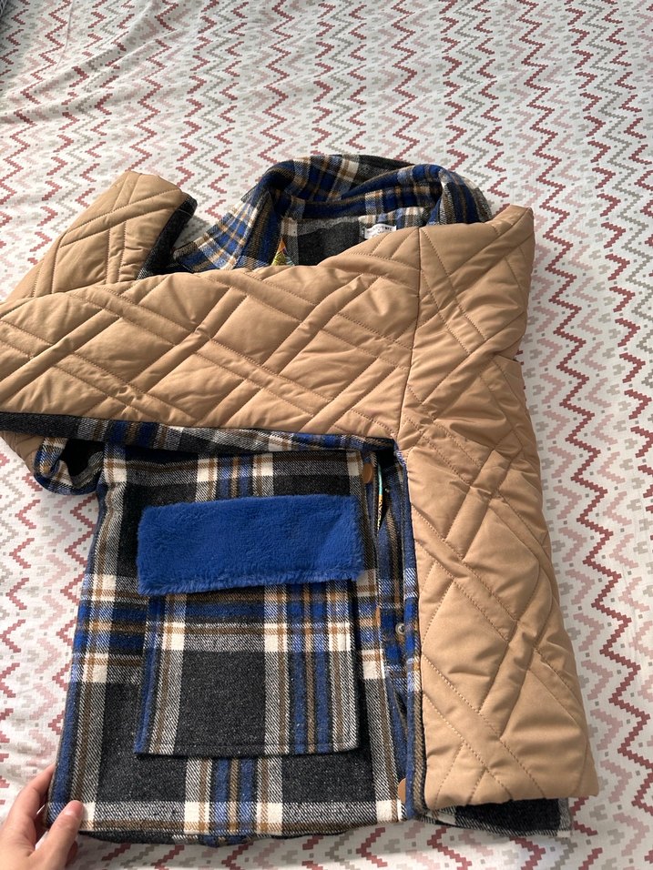 Düğmeli Çok Renkli Ekose Desenli Kadın mont özel dikimdir - Görsel 2