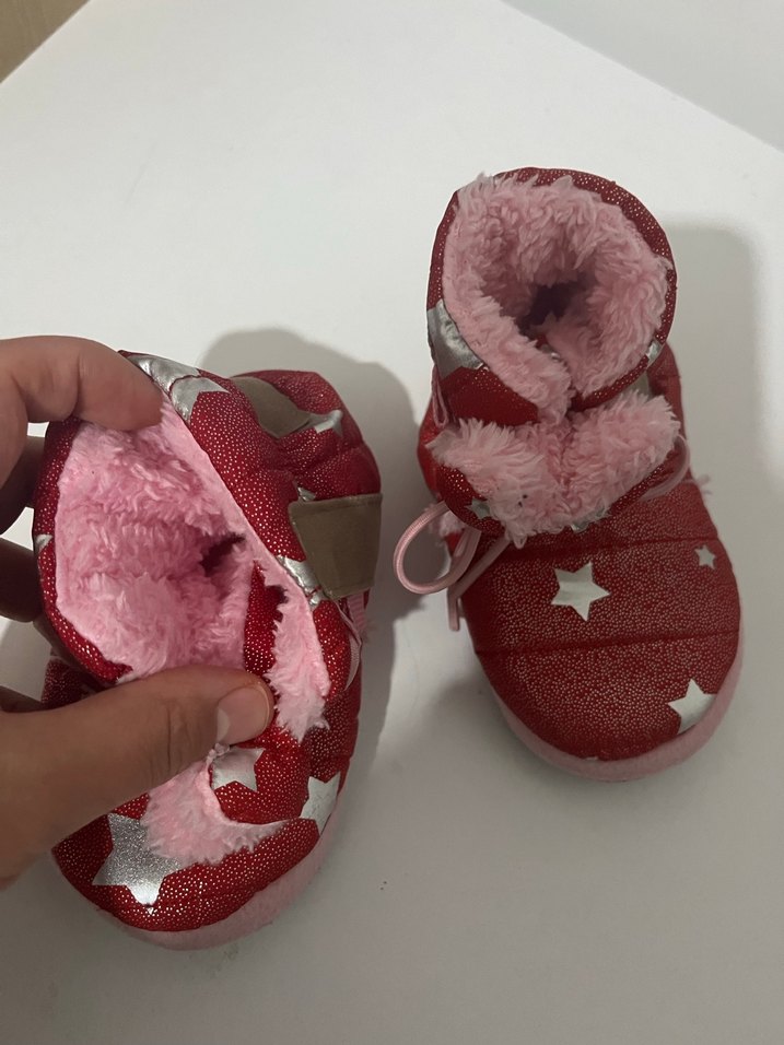 Kız Çocuk Pembe Kürklü Sıcak Ev Terliği - Görsel 3