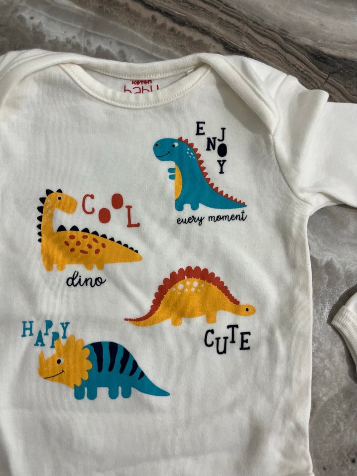 Uzun Kollu Renkli Baskılı Bebek Body - Görsel 4