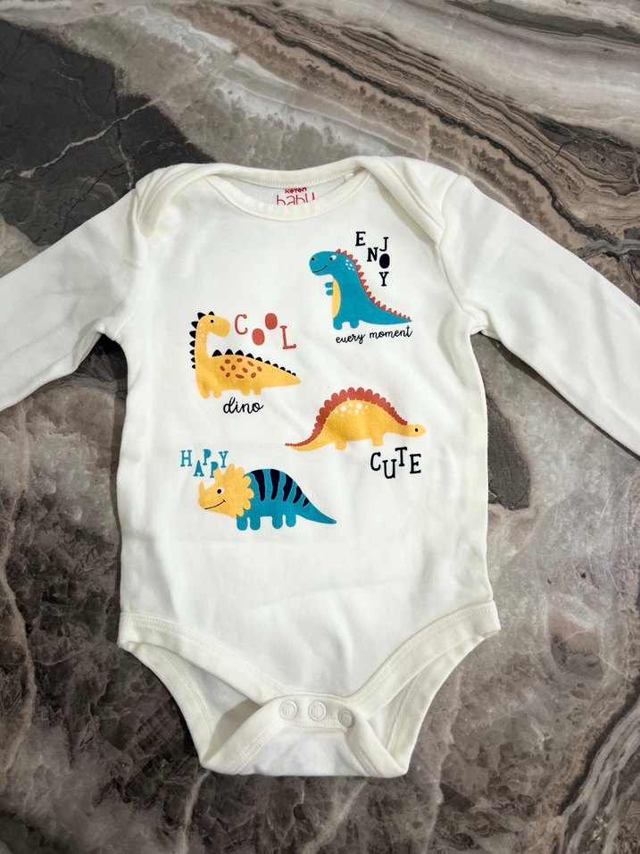 Uzun Kollu Renkli Baskılı Bebek Body - Görsel 2