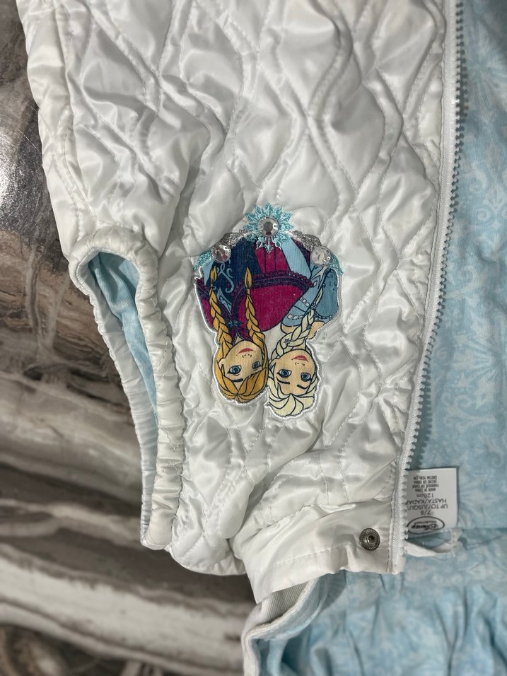 Kız Çocuk Nakışlı Beyaz Fermuarlı Yelek - Görsel 4