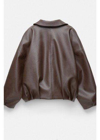 Kahverengi Deri Kemerli Kadın Ceket - Görsel 5