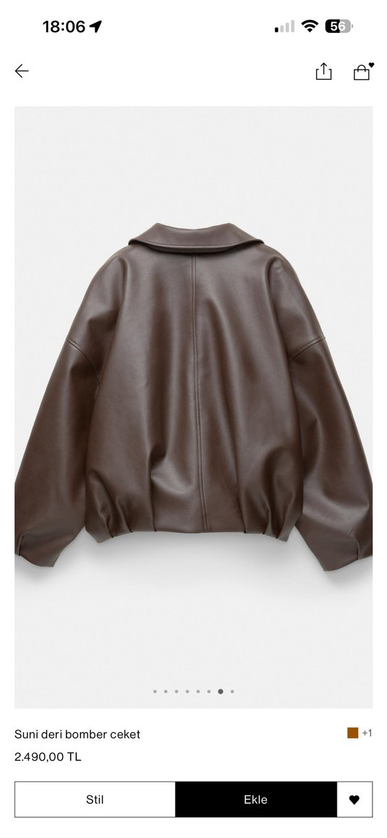 Kahverengi Deri Kemerli Kadın Ceket - Görsel 5