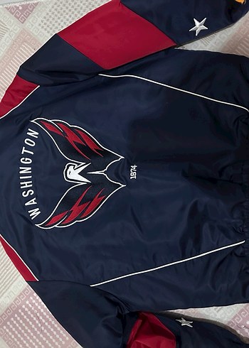 Bershka Kadın Mavi Baskılı Spor Ceket - Görsel 5