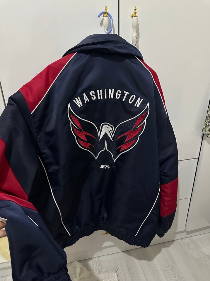 Bershka Kadın Mavi Baskılı Spor Ceket - Görsel 3