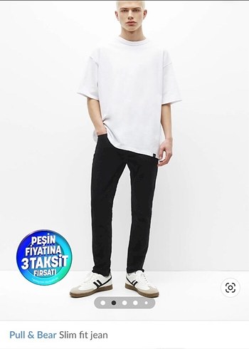 Pull & Bear Siyah Slim Fit Erkek Jean - Görsel 2
