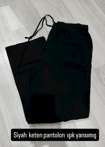 Siyah keten pantolon - Görsel 2