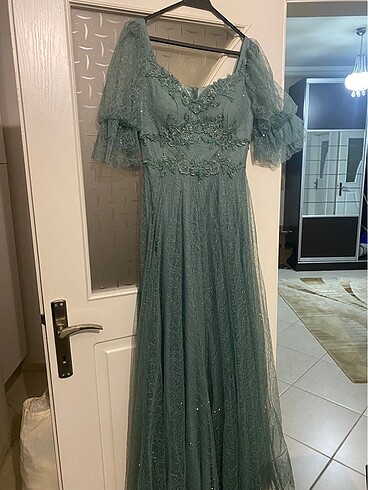 Mint yeşili abiye
