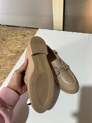 38 Beden camel Renk Kadın Krem Makosen Loafer Ayakkabı