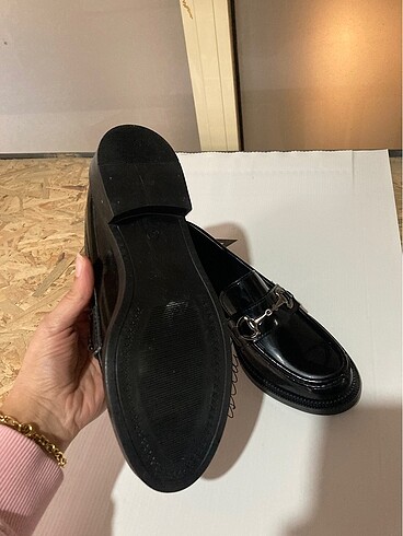 37 Beden siyah Renk Kadın Siyah Rugan Loafer Oxford Ayakkabı