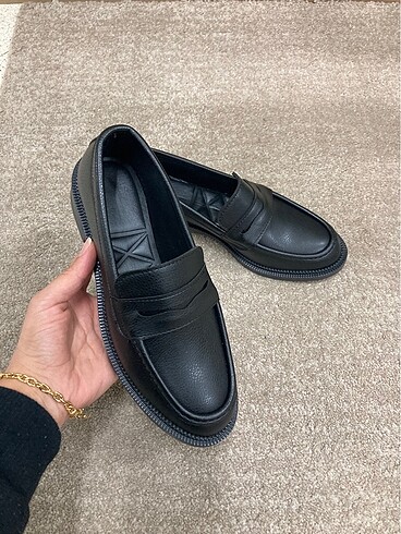 37 Beden Kadın Siyah Loafer Oxford Ayakkabı