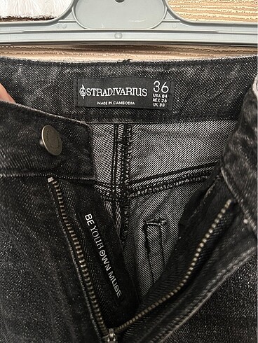 36 Beden siyah Renk D92 Straight Fit Geniş Paça Jean