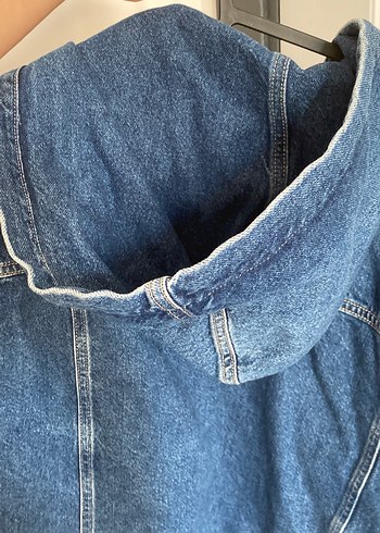 xl Beden Gevşek Kesim Kapüşonlu Kadın Kot Ceket