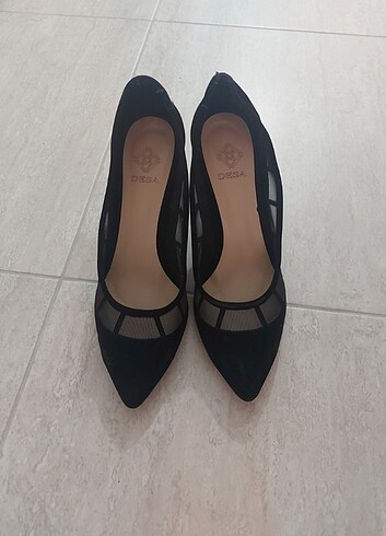 Desa siyah topuklu ayakkabı