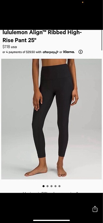 xs Beden Lululemon Align Ribbed High Rise