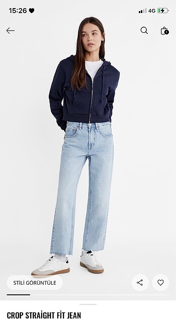 Stradivarius D96 Crop Straight Fit Jean