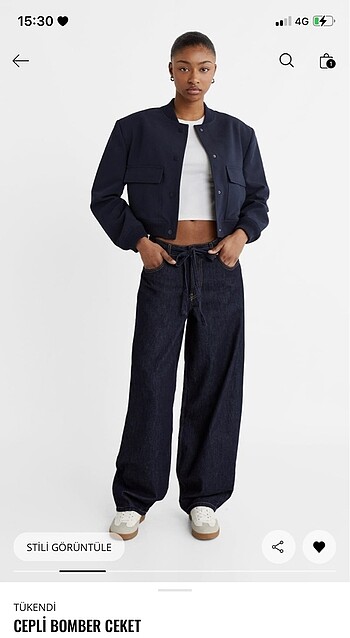 xs Beden Stradivarius Cepli Bomber Ceket