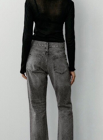 34 Beden Zara Parlak Taşlı Jean